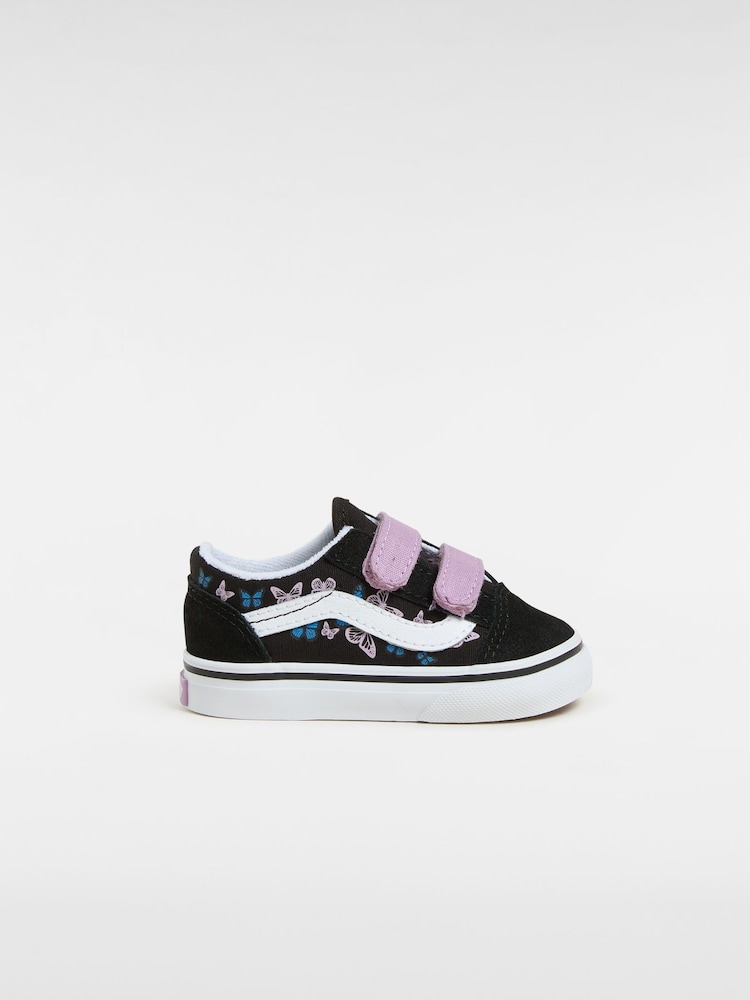 Vans Mädchen Old Skool Turnschuhe mit Klettverschluss, Schwarz - Bild 1 von 4