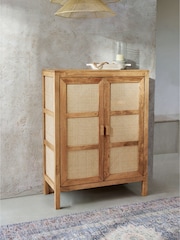 French Connection Mango Wood and Rattan Provencial Sideboard - Image 2 of 10