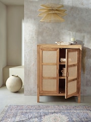 French Connection Mango Wood and Rattan Provencial Sideboard - Image 3 of 10