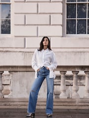 Mint Velvet Blue Light Blue 100% Cotton Workable Wide Jeans - Image 2 of 4
