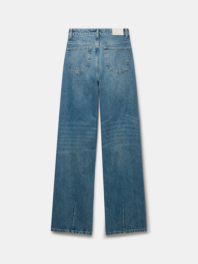 Mint Velvet Blue Light Blue 100% Cotton Workable Wide Jeans - Image 4 of 4