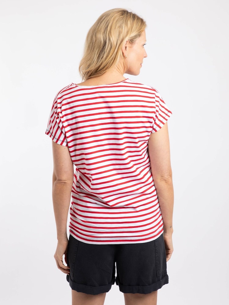 Weird Fish Red Liora Embroidered Pocket T-Shirt - Image 2 of 6