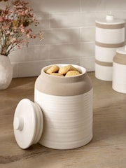 White Kya Stacking Treat Jar Textured - Image 1 of 4