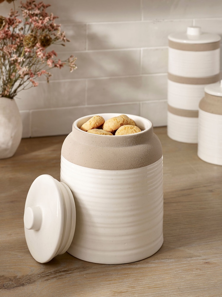 White Kya Stacking Treat Jar Textured - Image 1 of 4
