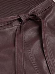 Ted Baker Alltaa Brown Knitted Bodice Dress With Pleather Skirt - Image 6 of 6
