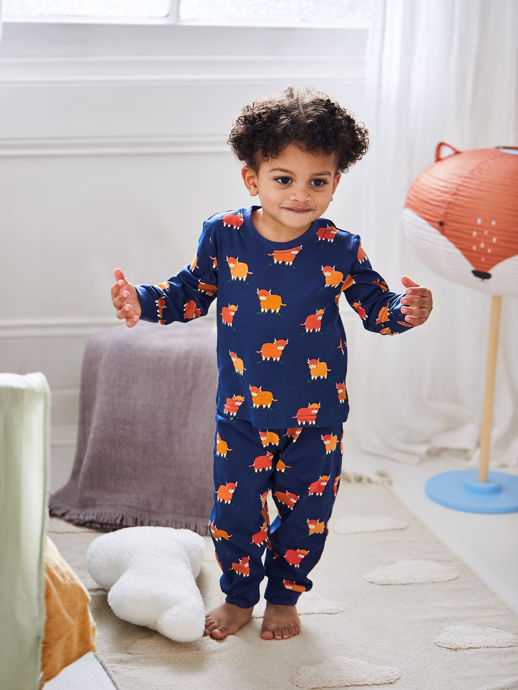 Buy JoJo Maman Bebe Navy Boys 2 Pack Highland Cow Jersey Pyjamas from Next Luxembourg