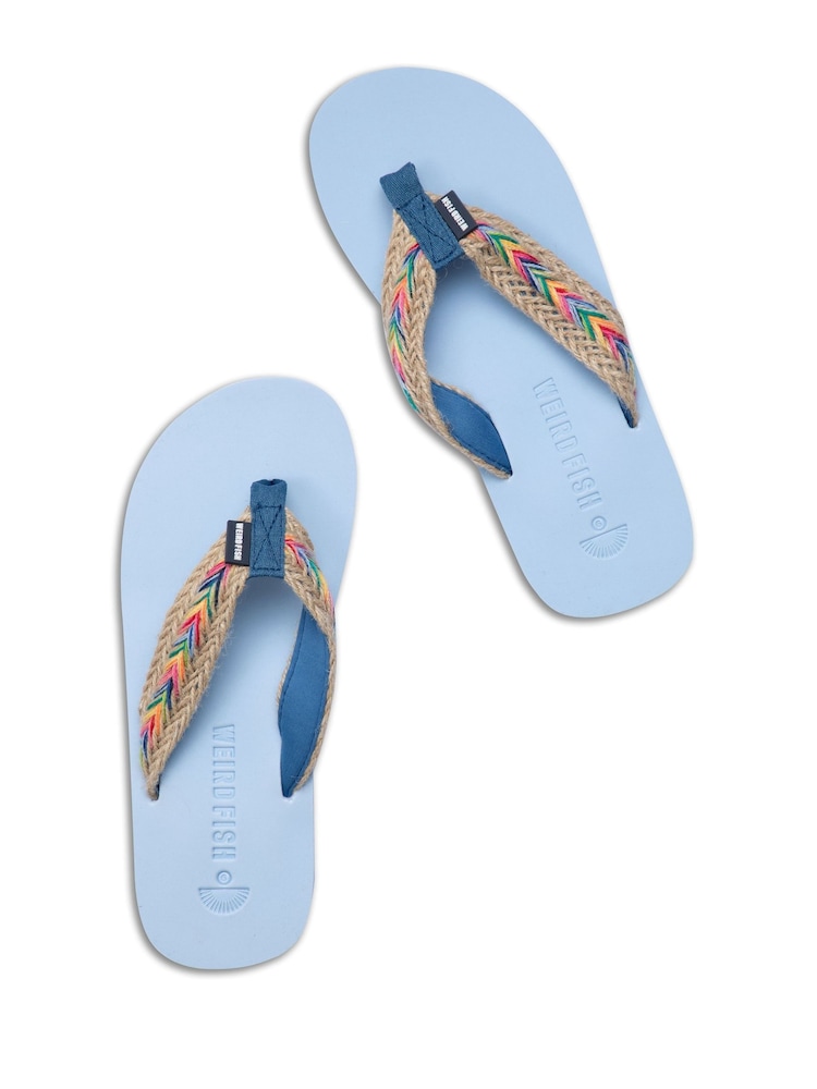 Weird Fish Blue Adila Braided Flip Flops - Image 1 of 4