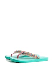 Weird Fish Green Adila Braided Flip Flops - Image 1 of 3