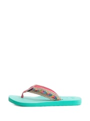 Weird Fish Green Adila Braided Flip Flops - Image 2 of 3