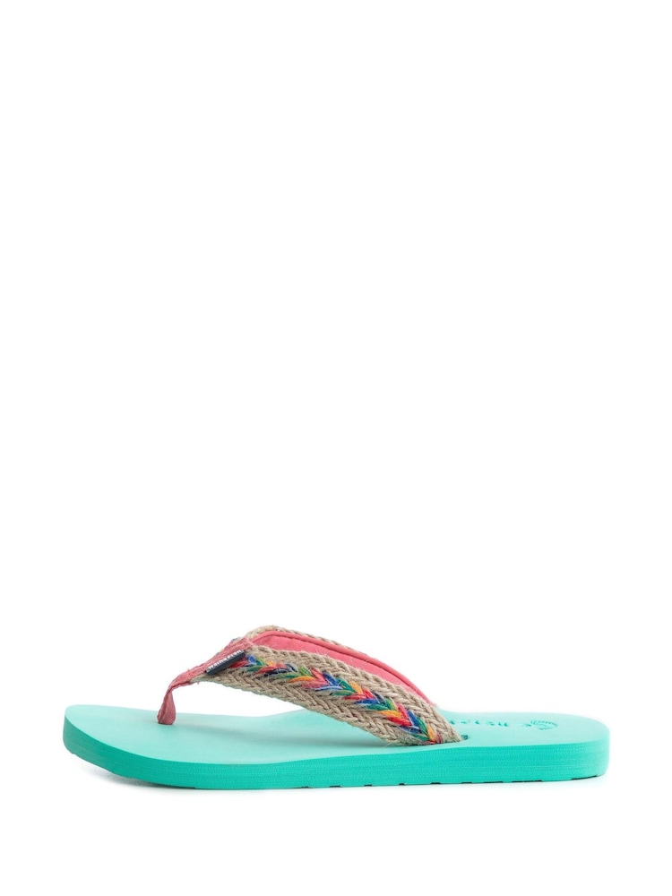 Weird Fish Green Adila Braided Flip Flops - Image 2 of 3