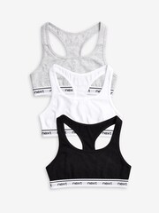 Black/Grey Racer Back Crop Tops 3 Pack (5-16yrs) - Image 1 of 6