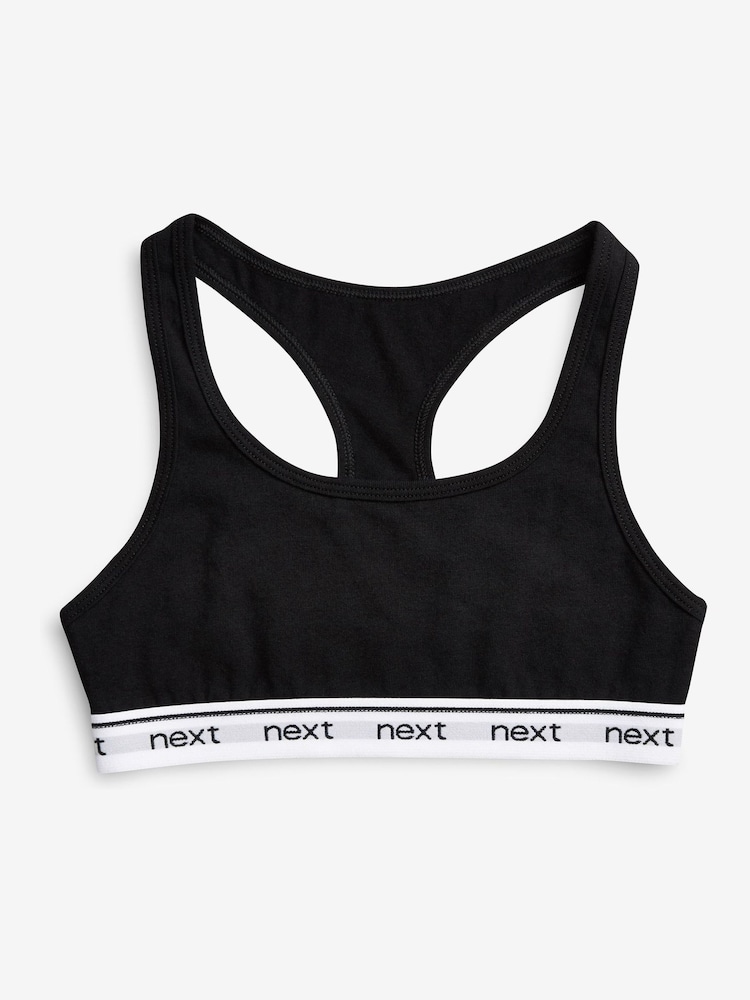 Black/Grey Racer Back Crop Tops 3 Pack (5-16yrs) - Image 2 of 6