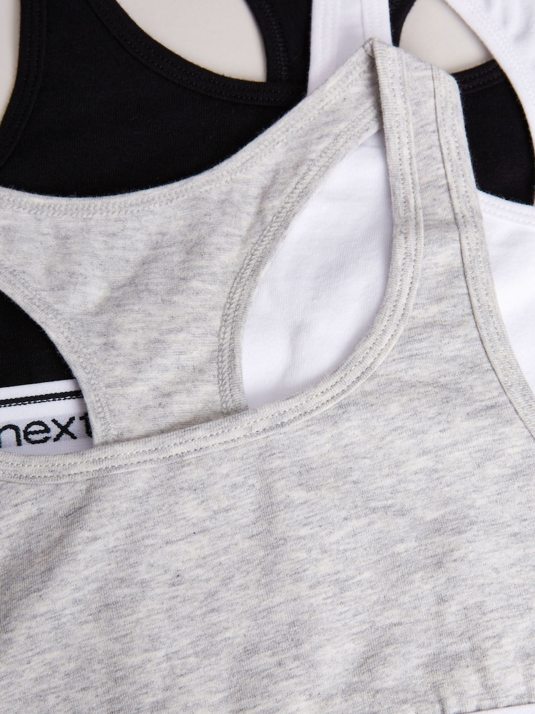 Black/Grey Racer Back Crop Tops 3 Pack (5-16yrs) - Image 6 of 6 Black/Grey Racer Back Crop Tops 3 Pack (5-16yrs) - Image 6 of 6