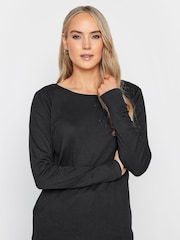 Long Tall Sally Black 100% Cotton Crew Neck T-Shirts 2 Pack - Image 2 of 5