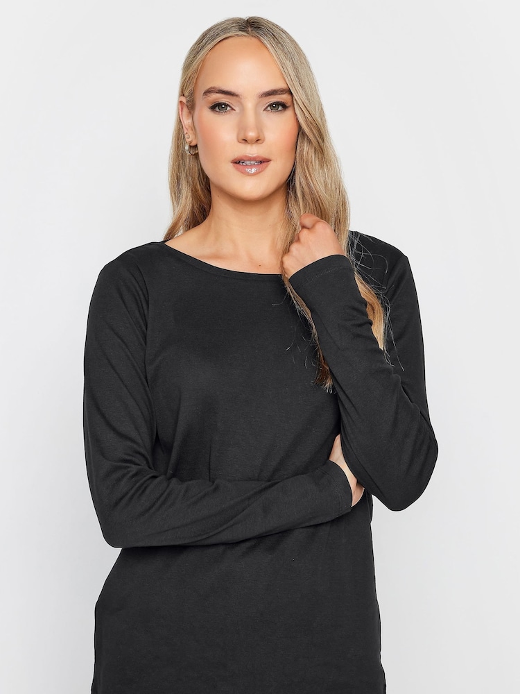 Long Tall Sally Black 100% Cotton Crew Neck T-Shirts 2 Pack - Image 2 of 5