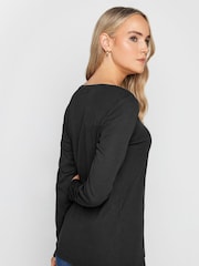 Long Tall Sally Black 100% Cotton Crew Neck T-Shirts 2 Pack - Image 3 of 5