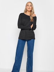 Long Tall Sally Black 100% Cotton Crew Neck T-Shirts 2 Pack - Image 4 of 5