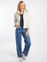 Weird Fish Cream Emily Full Zip Cropped Macaroni Jacket - Image 4 of 7