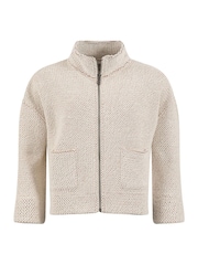 Weird Fish Cream Emily Full Zip Cropped Macaroni Jacket - Image 6 of 7