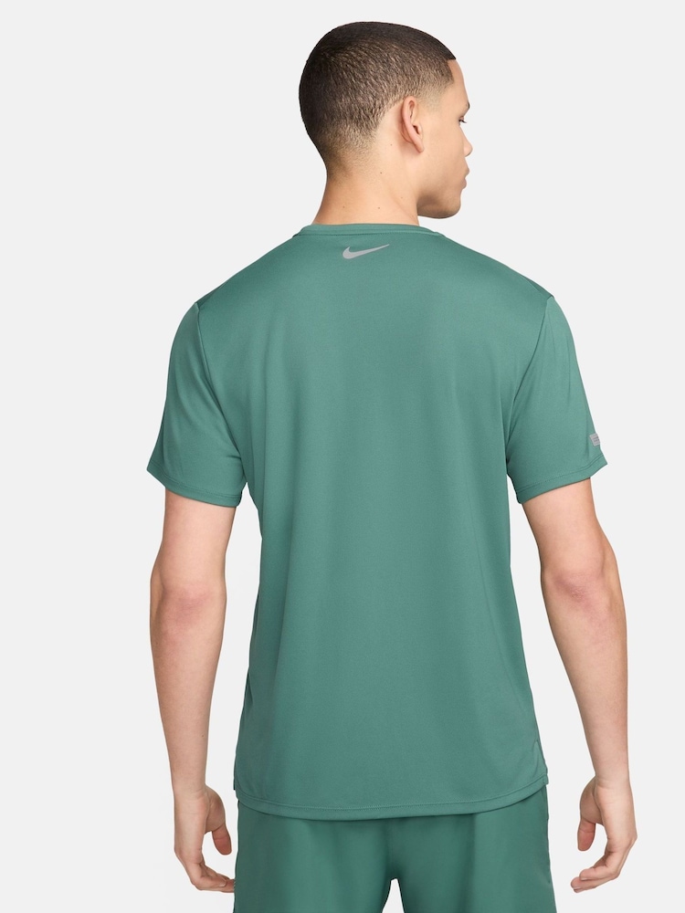 Nike Light Green Dri-FIT Miler Flash UV Short Sleeve Running Top - Image 2 of 9