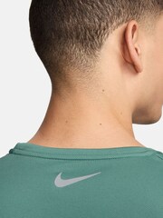 Nike Light Green Dri-FIT Miler Flash UV Short Sleeve Running Top - Image 6 of 9