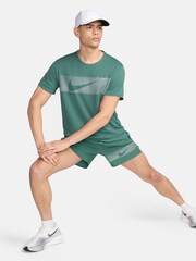 Nike Light Green Dri-FIT Miler Flash UV Short Sleeve Running Top - Image 7 of 9