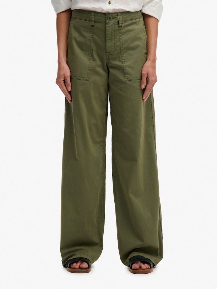 SUPERDRY Green SUPERDRY Baggy Cargo Joggers - Image 1 of 8 SUPERDRY Green SUPERDRY Baggy Cargo Joggers - Image 1 of 8