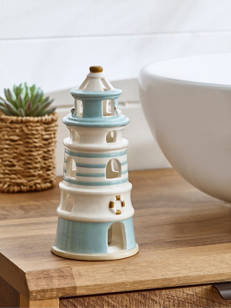Blue Seaside Lighthouse Tealight Holder - Image 2 of 5