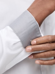 White Grandad Collar Regular Fit Button Down Easy Iron Oxford Shirt - Image 5 of 10