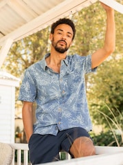 Weird Fish Russell Printed Chambray Short Sleeve Shirt - Изображение 1 5