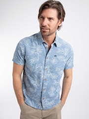 Weird Fish Russell Printed Chambray Short Sleeve Shirt - Изображение 2 5