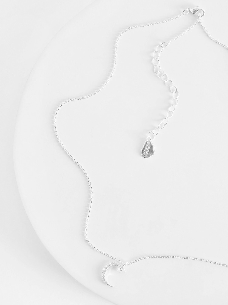 Estella Bartlett Silver Moon & Star Necklace - Image 2 of 3