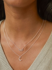 Estella Bartlett Silver Moon & Star Necklace - Image 3 of 3
