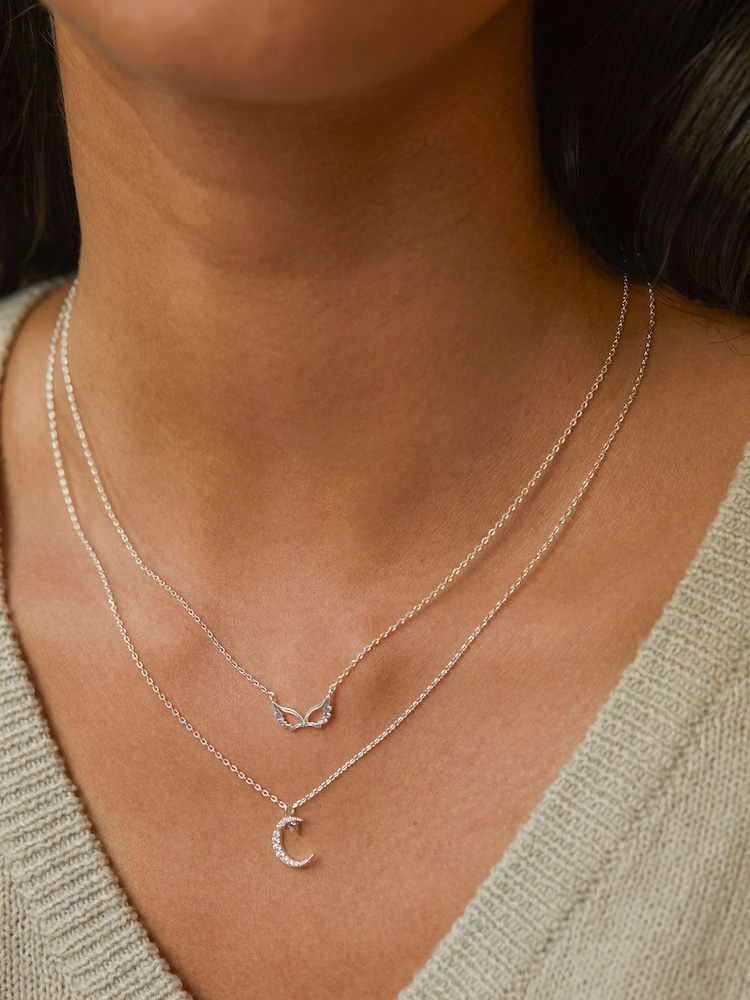 Estella Bartlett Silver Moon & Star Necklace - Image 3 of 3