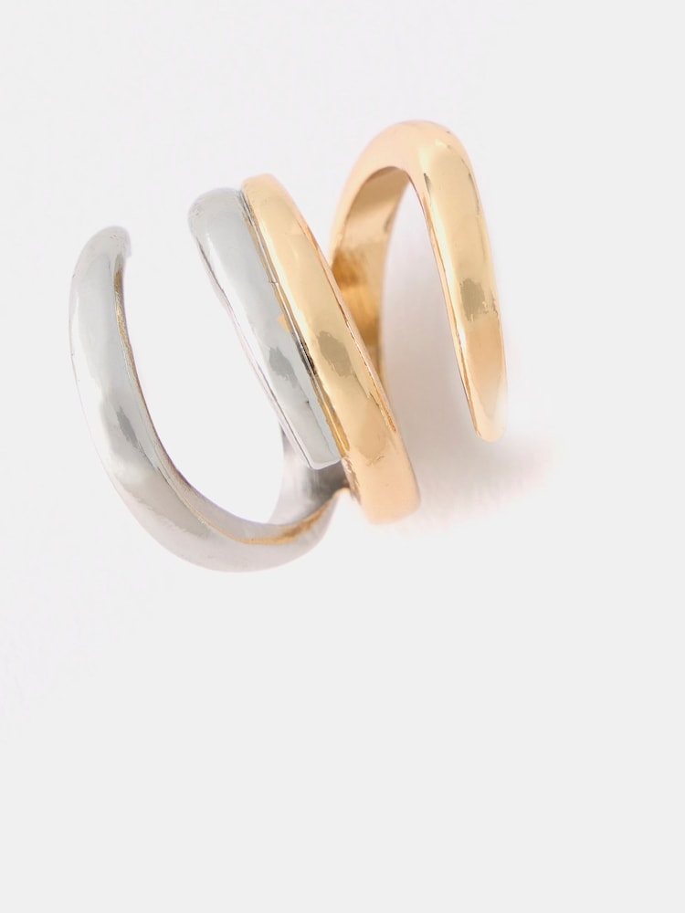 Mint Velvet Gold Tone Mixed Metal Wrap Ring - Image 1 of 2