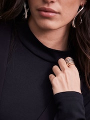 Mint Velvet Gold Tone Mixed Metal Wrap Ring - Image 2 of 2