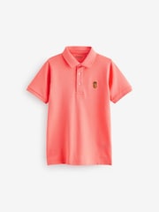 Pink Salmon Short Sleeve Polo Shirt (3-16yrs) - Image 1 of 3