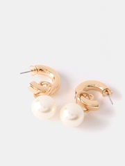 Mint Velvet Gold Tone Hoop Earrings - Image 2 of 2