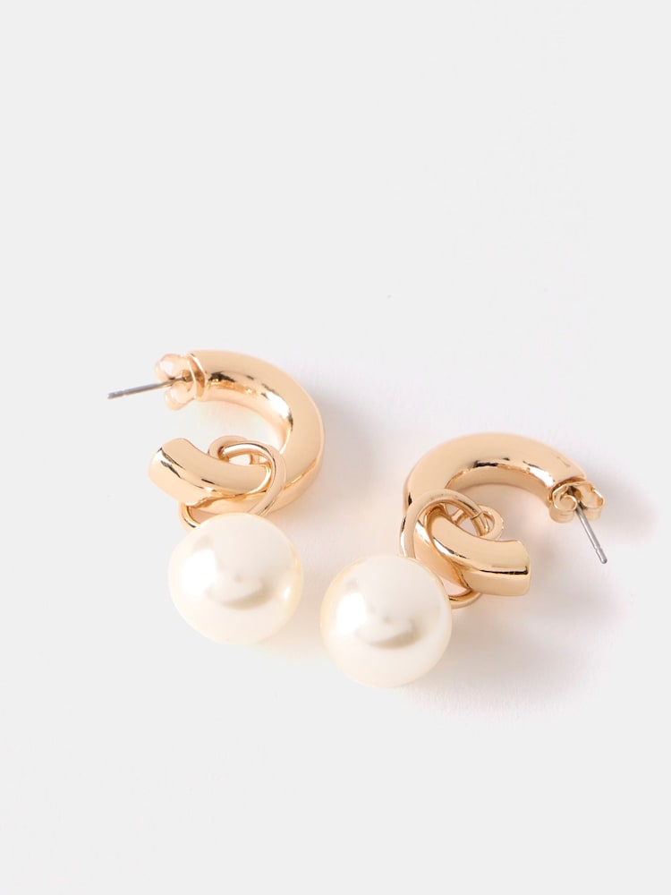 Mint Velvet Gold Tone Hoop Earrings - Image 2 of 2