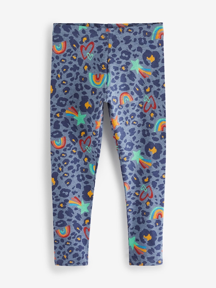 Blue Rainbow Animal Print Leggings (3-16yrs) - Image 1 of 3