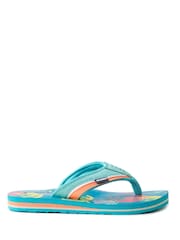 Weird Fish Blue Thurleston Printed Flip Flops - Image 1 of 4