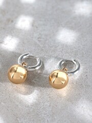 Mint Velvet Natural Mixed Sphere Hoop Earrings - Image 2 of 3
