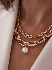 Mint Velvet Gold Tone Layered Necklace - Image 1 of 2