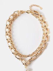 Mint Velvet Gold Tone Layered Necklace - Image 2 of 2