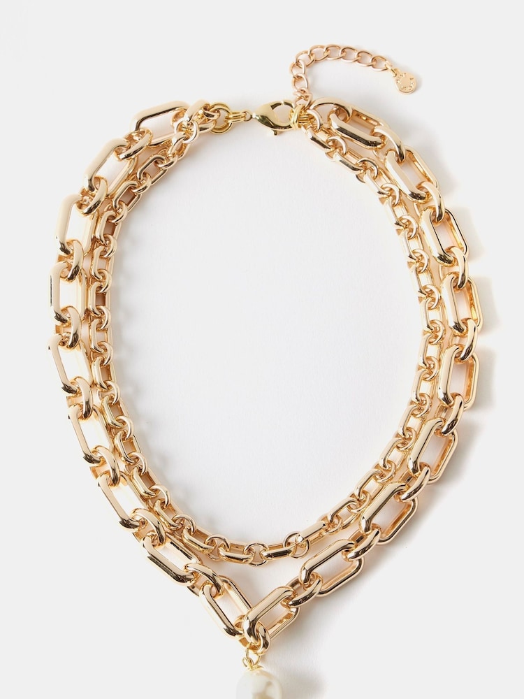Mint Velvet Gold Tone Layered Necklace - Image 2 of 2