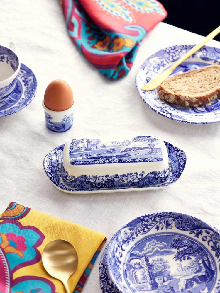Spode Blue Italian Butter Dish - Image 1 of 3 Spode Blue Italian Butter Dish - Image 1 of 3