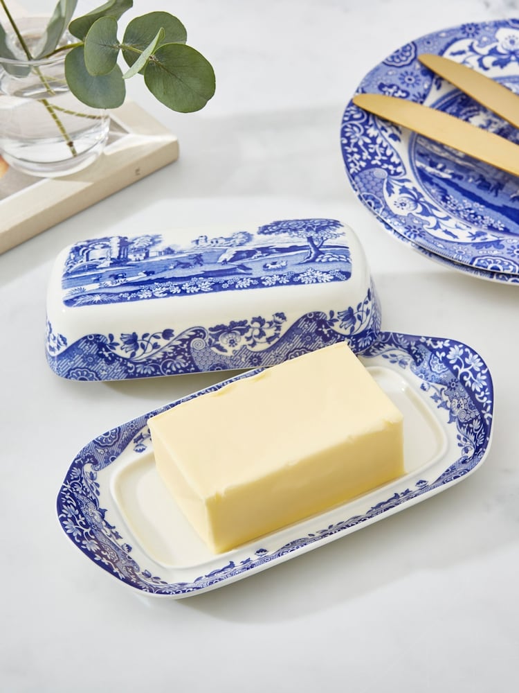 Spode Blue Italian Butter Dish - Image 2 of 3 Spode Blue Italian Butter Dish - Image 2 of 3