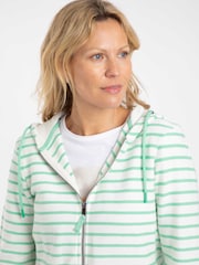 Weird Fish Green Catalina Striped Full Zip Hoodie - Image 4 of 7