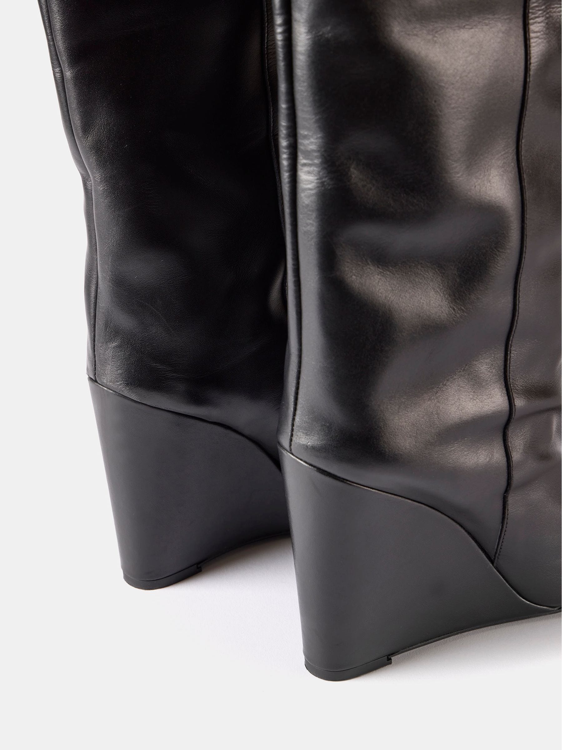 Buy Mint Velvet Black Leather Wedge Boots from Next Germany