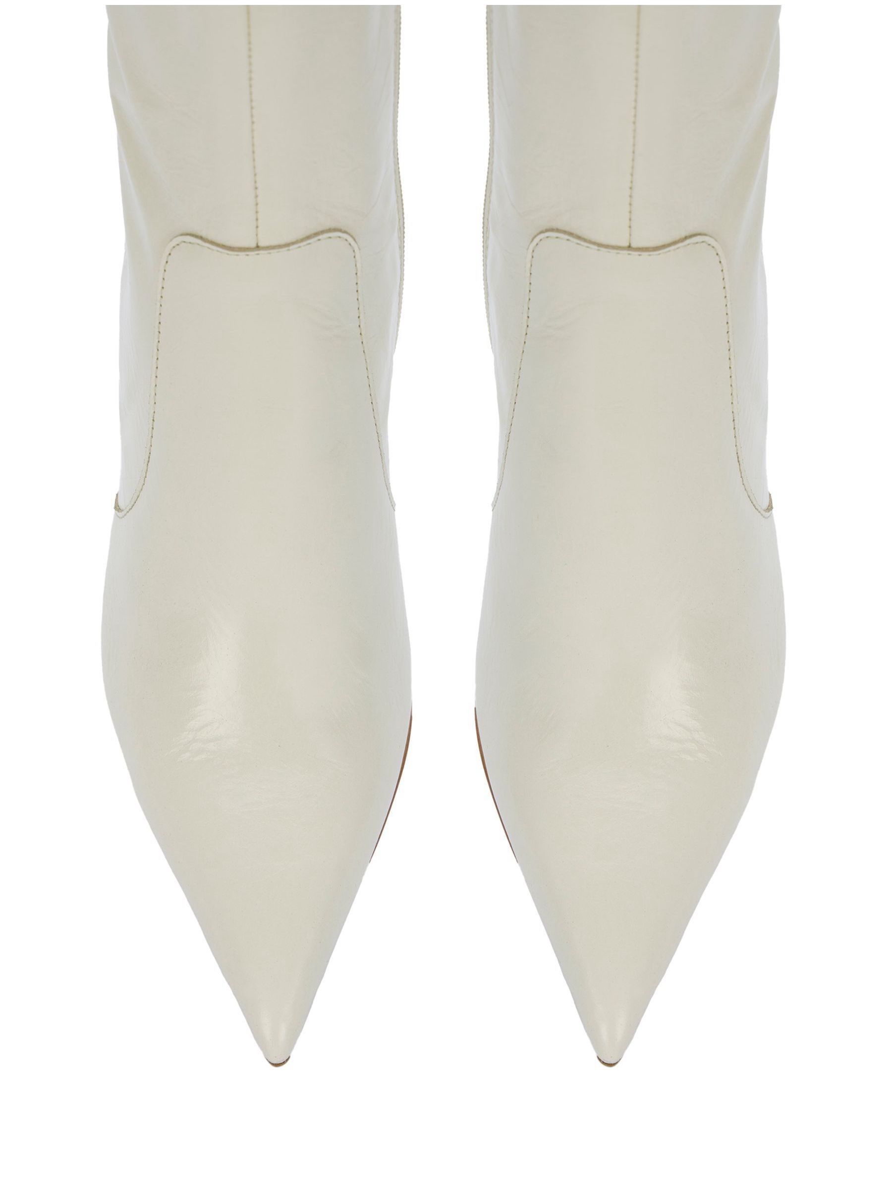 Buy Mint Velvet Cream White Patent Ankle Boots from Next Luxembourg